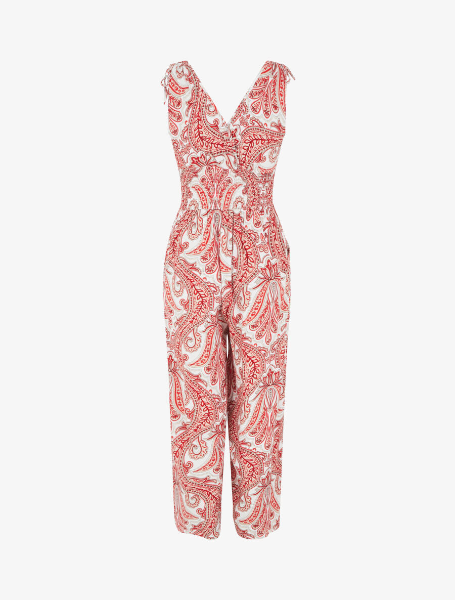 Combinaison sans manches imprimé cachemire - Rouge - 2