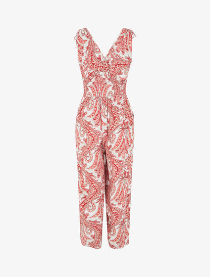 Combinaison sans manches imprimé cachemire - Rouge - 2