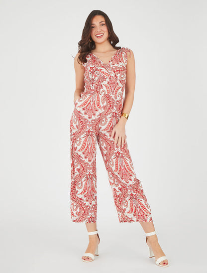 Combinaison sans manches imprimé cachemire - Rouge - 4