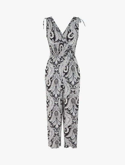 Combinaison sans manches imprimé cachemire - Noir - 5