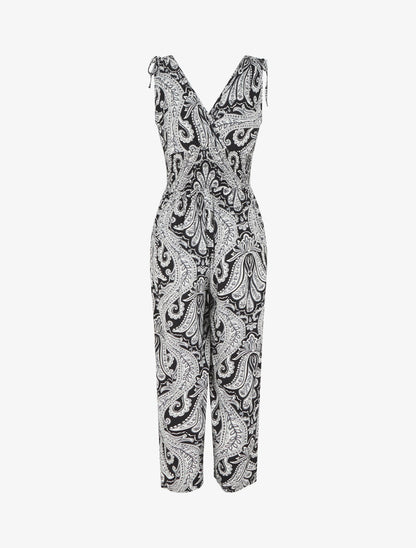 Combinaison sans manches imprimé cachemire - Noir - 2