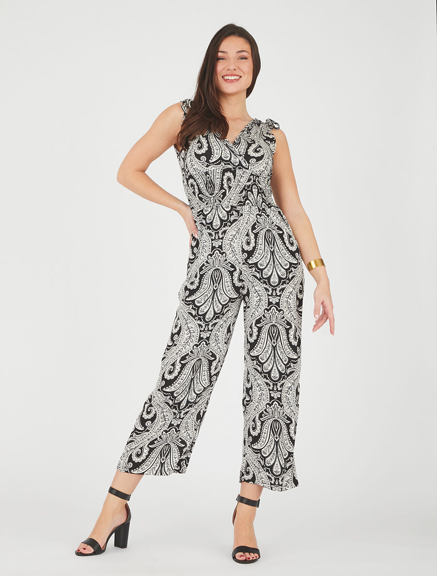 Combinaison sans manches imprimé cachemire - Noir - 4