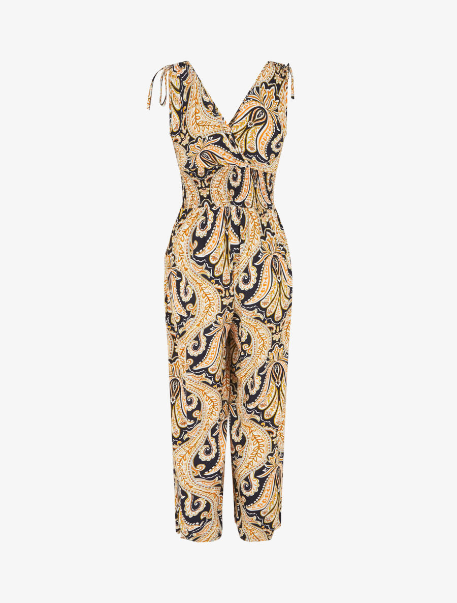 Combinaison sans manches imprimé cachemire - Marine/jaune - 2