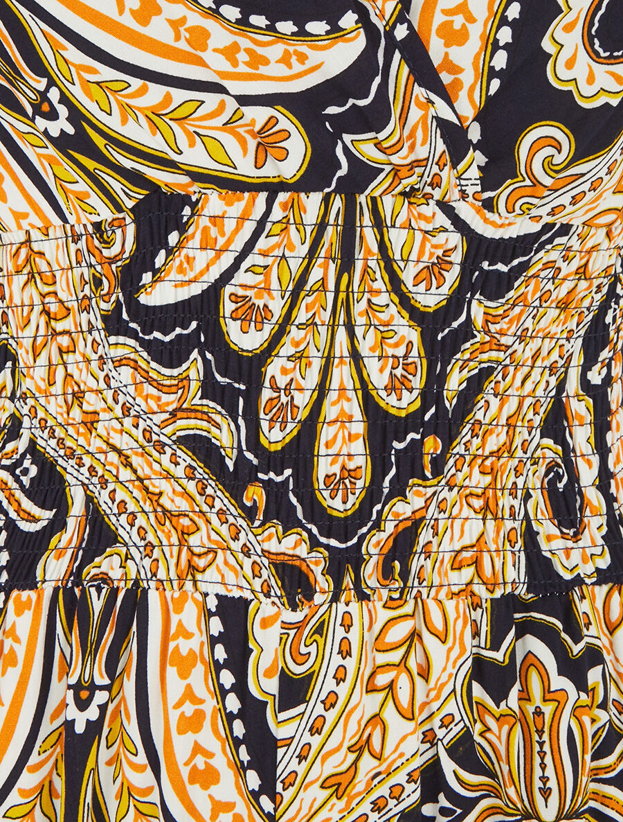 Combinaison sans manches imprimé cachemire - Marine/jaune - 3