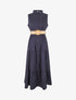 Robe longue unie sans manches - Marine - 4