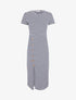 Robe longue fendue style marinière - Bleu nuit - 1