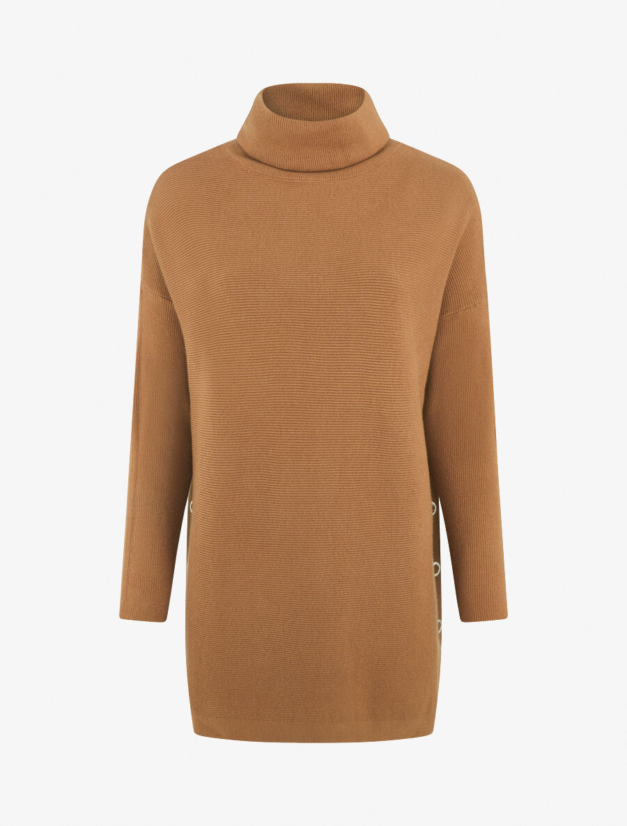Pull ample col roulé et anneaux - Camel | Stand-Prive