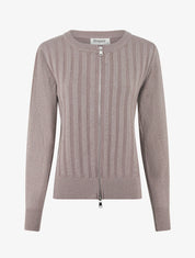 Gilet irisé coupe droite à zip - Taupe - 1