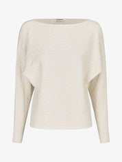 Pull uni à col bateau - Crème - 1