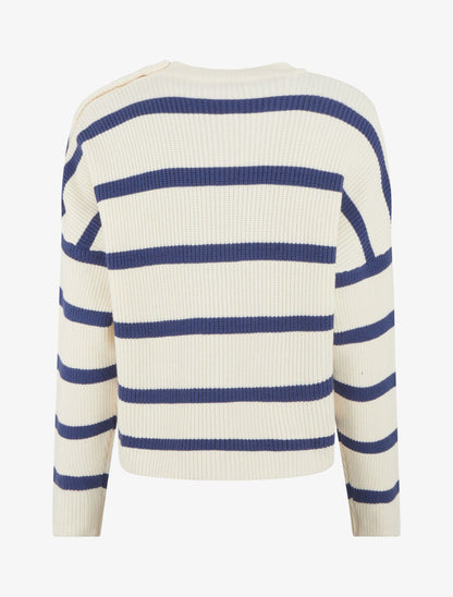 Pull rayé boutonné à l&