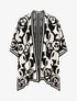 Poncho à imprimé floral - Noir - 1