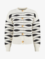 Gilet en maille motif zigzag - Noir/blanc - 4