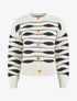 Gilet en maille motif zigzag - Noir/blanc - 4