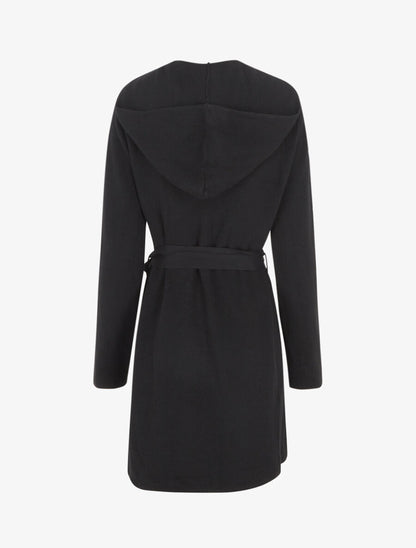 Gilet long côtelé à capuche - Noir - 2