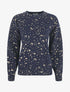 Pull uni à imprimé moucheté irisé - Marine - 1