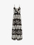 Robe longue à fines bretelles imprimé fantaisie - Noir - 4