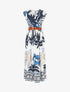 Robe longue à imprimé tropical et mosaïque - Marine - 1