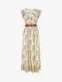 Robe longue à imprimé fantaisie et mosaïque - Taupe - 4