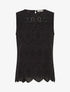 Top droit sans manches en broderie anglaise - Noir - 1