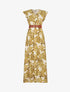 Robe longue évasée imprimé tropical - Vert/jaune - 4