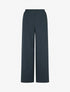 Pantalon uni droit effet lin - Bleu pétrole - 1