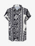 Chemise ample manches courtes imprimé tropical - Marine - 1
