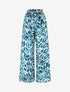 Pantalon droit imprimé abstrait - Bleu canard - 1