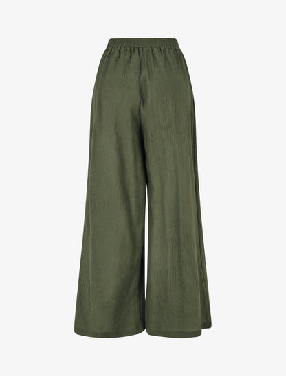 Pantalon fluide effet froissé - Kaki - 2
