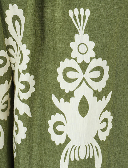 Pantalon droit imprimé ikat - Kaki - 3