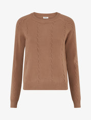 Pull en maille stylisée coupe droite - Camel - 1