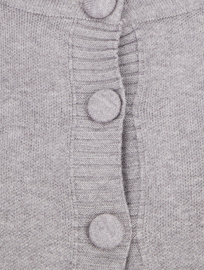Gilet uni à col boutonné - Gris - 3