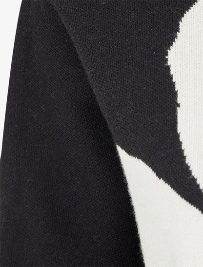 Pull à imprimé floral - Noir - 3