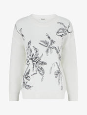 Pull à imprimé fantaisie - Blanc - 1