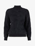 Pull droit uni duveteux - Noir - 1