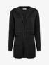 Gilet long uni à capuche - Noir - 1