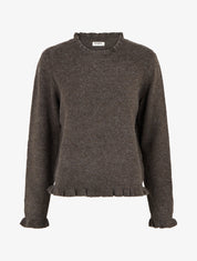 Pull duveteux à bords vagues - Marron - 1
