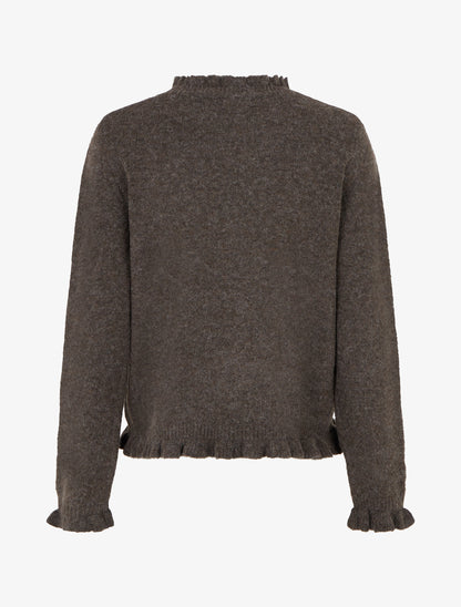 Pull duveteux à bords vagues - Marron - 2