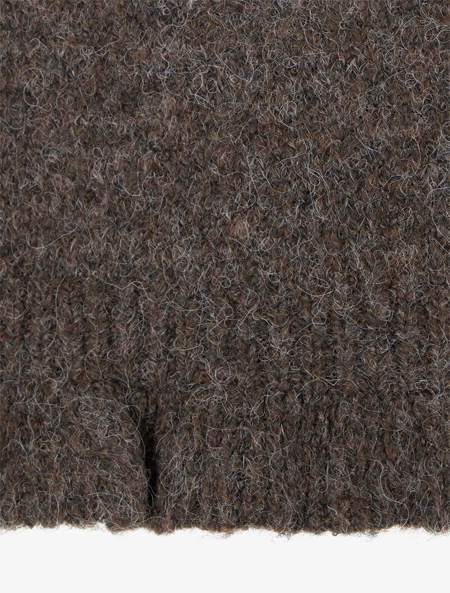 Pull duveteux à bords vagues - Marron - 3