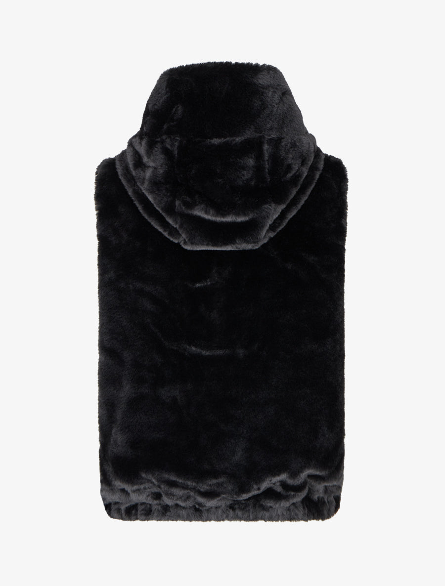 Veste sans manches en fausse fourrure - Noir - 2