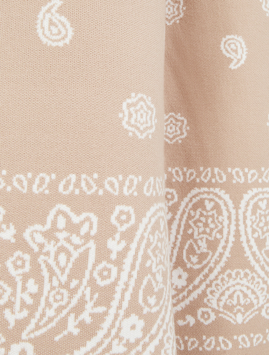 Pantalon en maille à imprimé ikat - Beige - 3