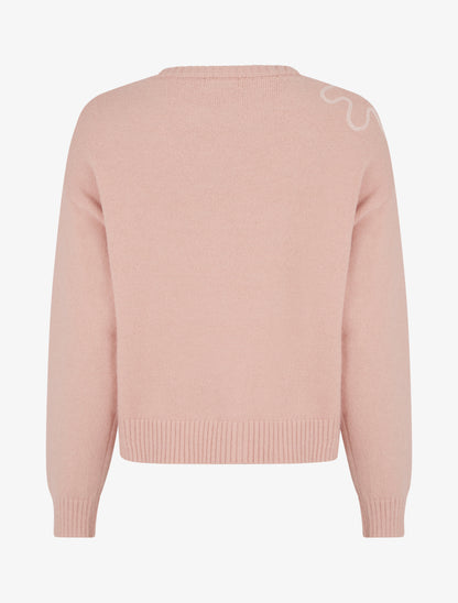 Pull uni à motif fantaisie - Rose - 2