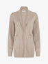 Gilet long uni à manches longues - Taupe - 1