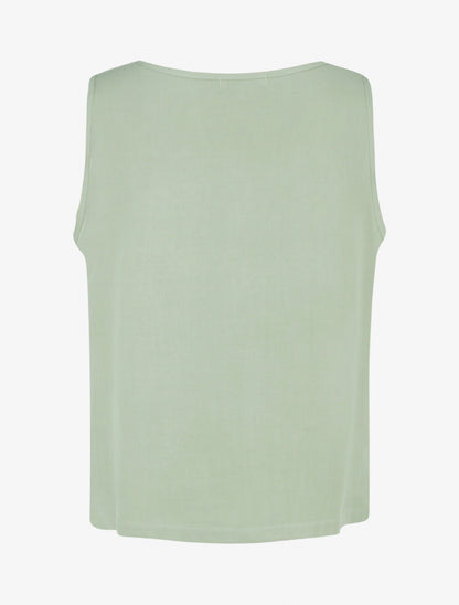 Top fluide uni sans manches - Vert amande - 2