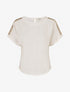 Top manches courtes à broderies ajourés - Crème - 1