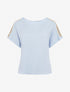 Top manches courtes à broderies ajourés - Bleu ciel - 1