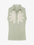 Chemisier sans manches à broderie floral - Vert amande - 1