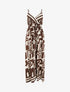 Robe longue imprimé graphique - Marron - 1