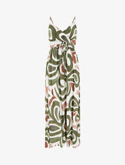 Robe longue imprimé fantaisie - Kaki - 1