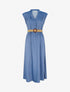 Robe longue sans manches à col boutonné - Bleu foncé - 1