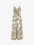 Robe longue à imprimé ikat - Kaki - 1